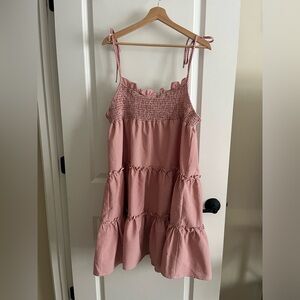Storia Red Gingham Strap Dress sz L